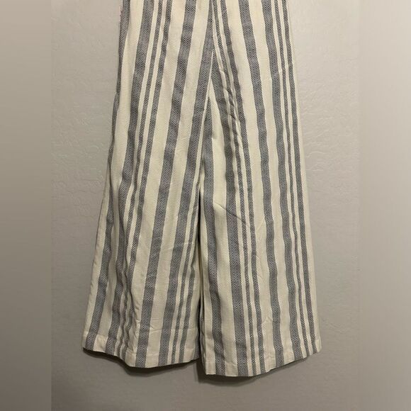 Free People Hi Tyed Wide‎ Leg Pants White/Ivory Textured Stripe 6 Revolve Brand - Picture 7 of 11